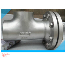 Seamless Tee Right Angle Flanged Stainless Steel Strainer